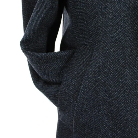Cardinal of Canada NWT Top Coat Size 40R US Blue & Black Herringbone Wool/Cash